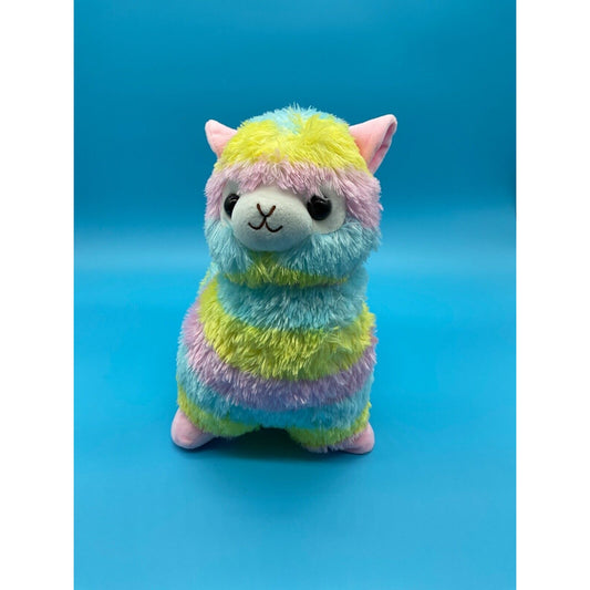 Alpacasso Rainbow Alpaca 12 inches Pastel Colors Pink, Yellow, Blue Plush Toy