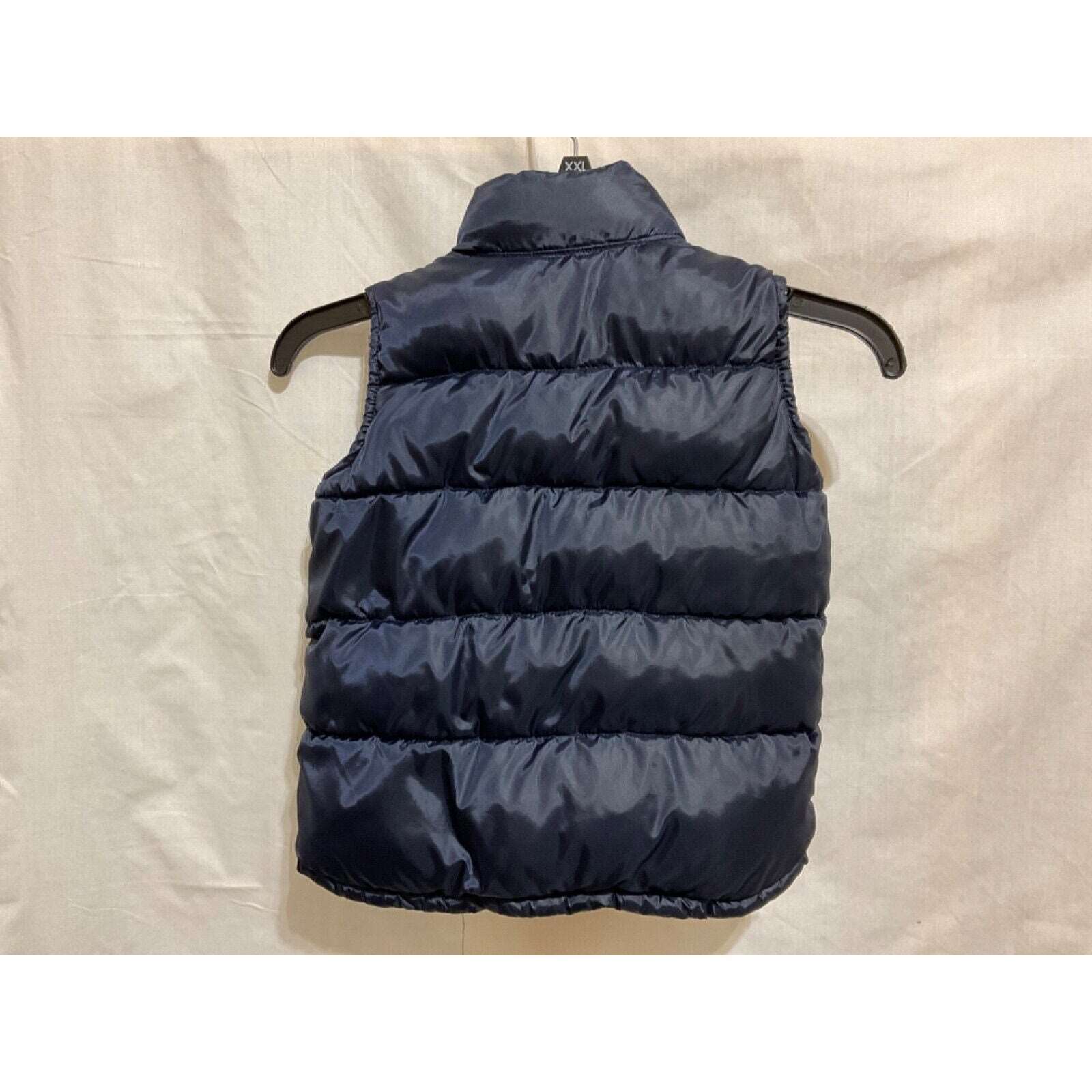 Old Navy 4T Puffer Vest Navy Blue Zip Snap Closure Retro