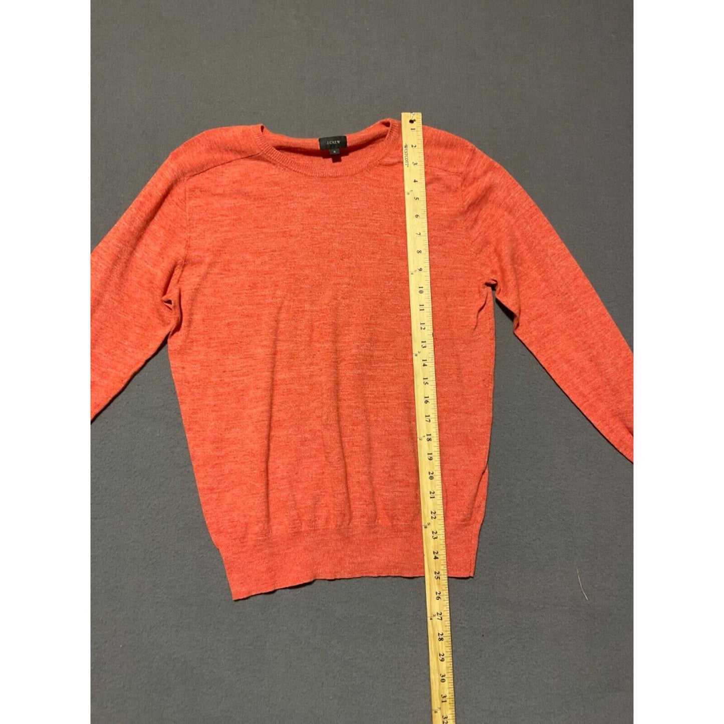 J.Crew Women's Small Lightweight Knit Sweater Orange Crewneck Casual Layering