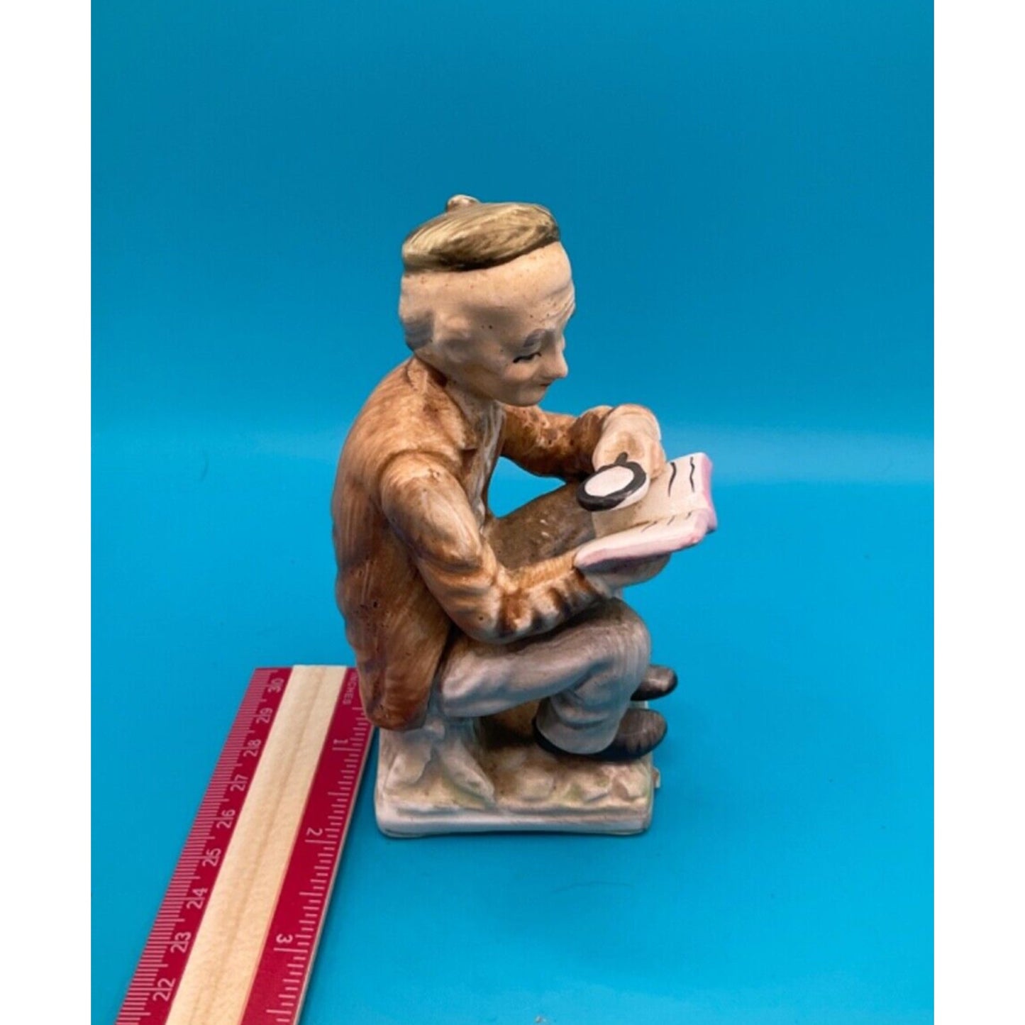 Vintage Norleans Japan Figurine Old Man Reading Book 5.5" Collectible Grandpa