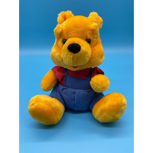Vintage Great American Toy Co. Plush Yellow Bear Red Shirt Blue Overalls 8"