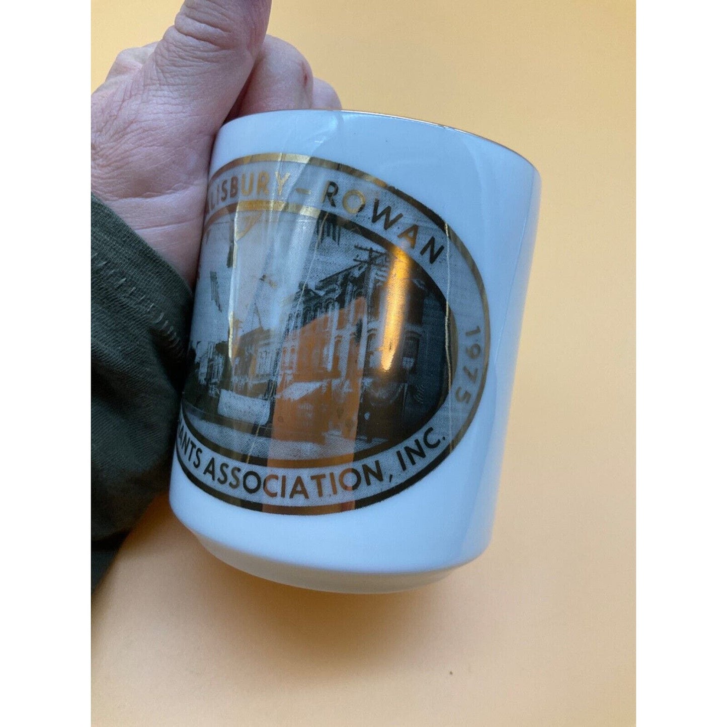 Vintage 1925-1975 Salisbury-Rowan Merchants Assoc. Collector's Mug, Gold Trim 4"