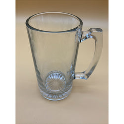 Vintage 24 Oz Jumbo Thick Glass Beer Mug, Heavy, 7" Tall