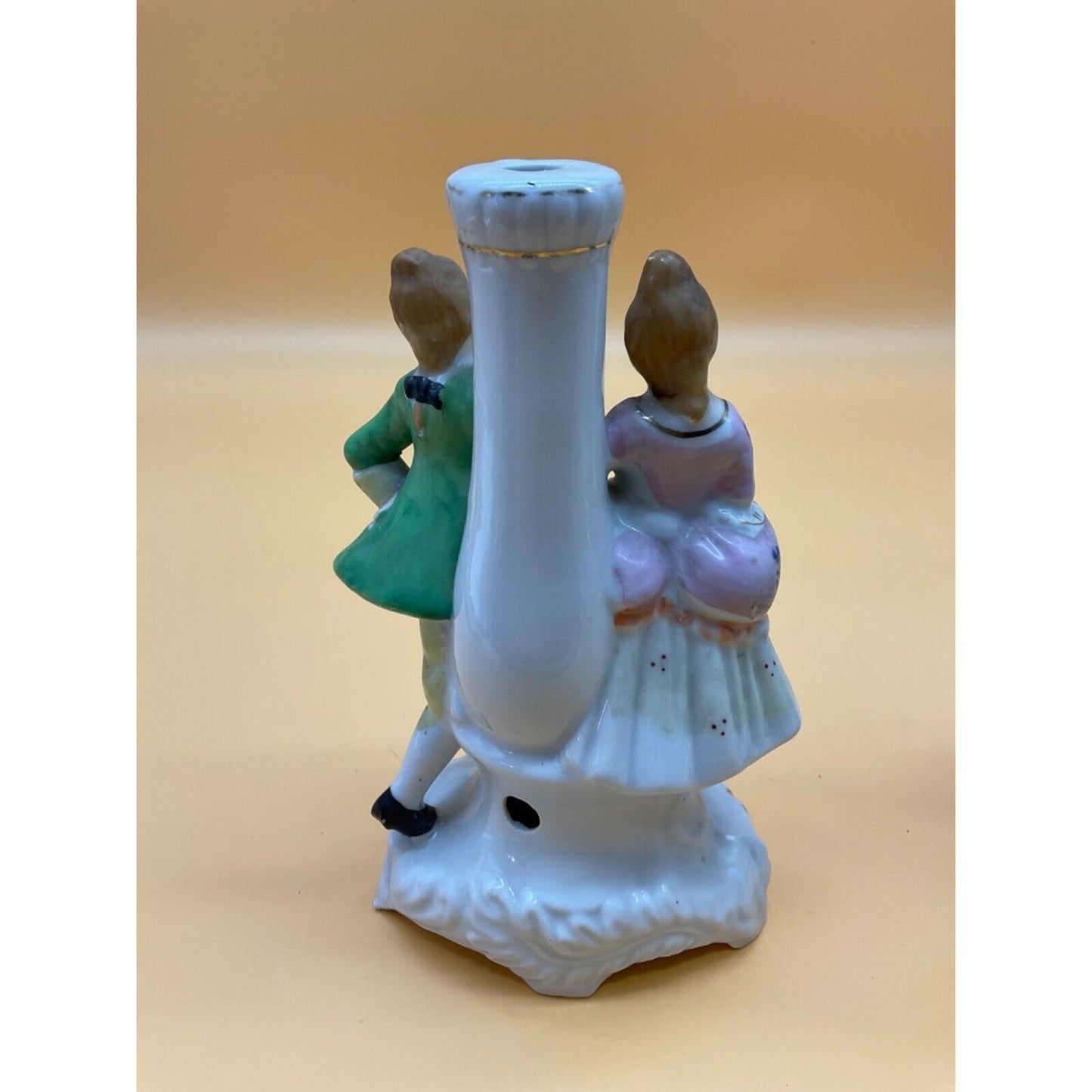 Vintage Made in Japan Victorian Colonial Porcelain Figurine Lamp Bases 8"H