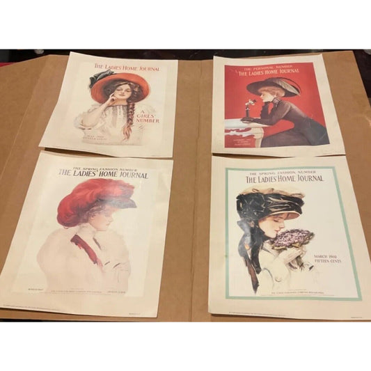 Vintage Aspelin Art Gallery "The Ladies Home Journal" Set of 4 Collectible Art Print Decor