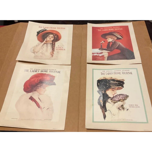 Vintage Aspelin Art Gallery "The Ladies Home Journal" Set of 4 Collectible Art Print Decor