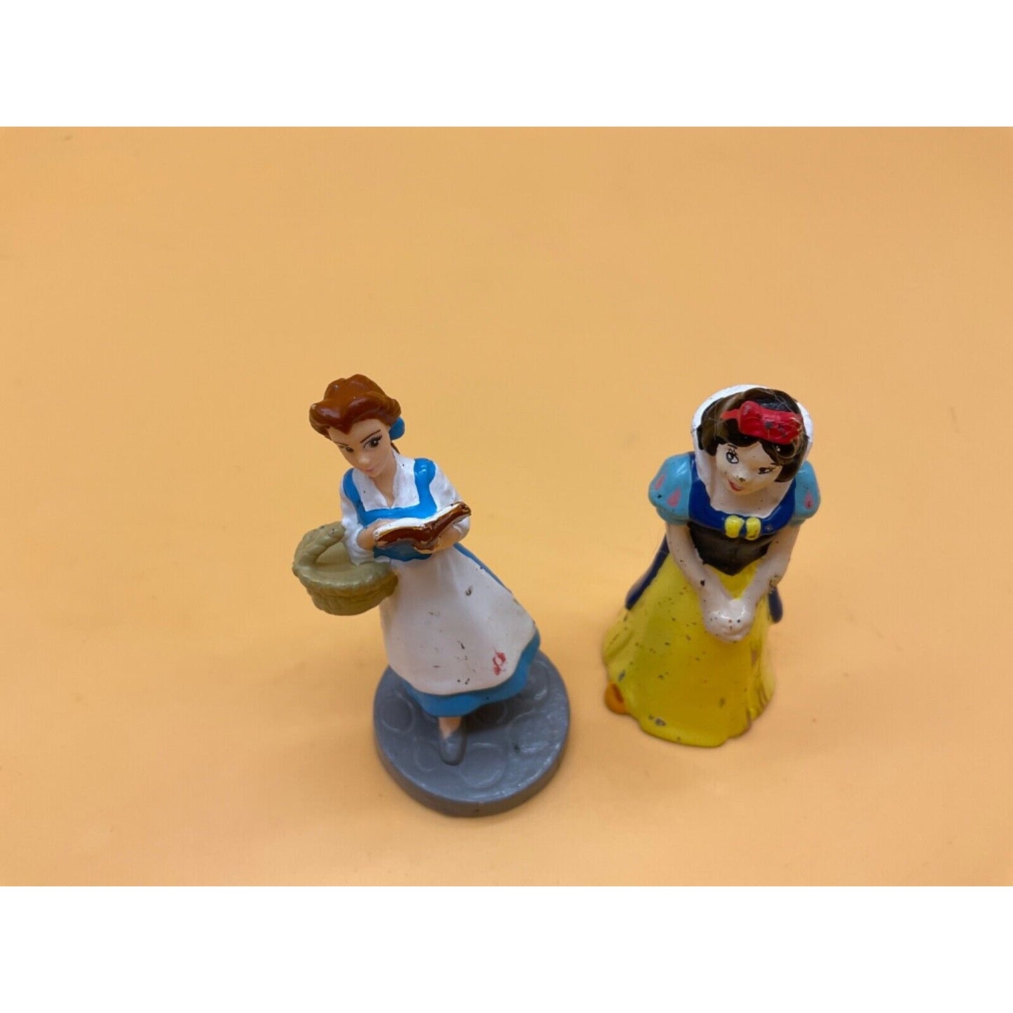 Lot of 4 Vintage Disney Princess 2.5" Dress Figure Cake Toppers - Some Wear