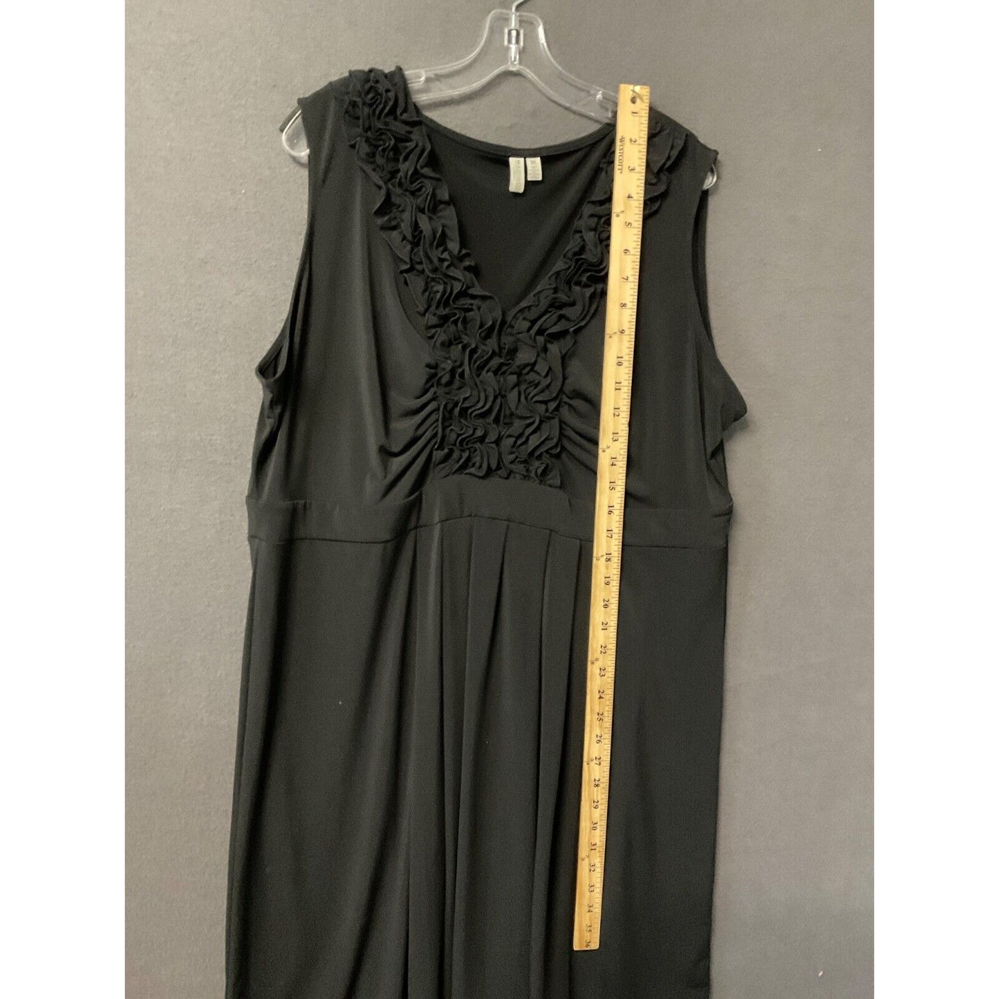 Madison Black Ruffle Detail Dress 3X Plus Women’s Sleeveless Elegant Style