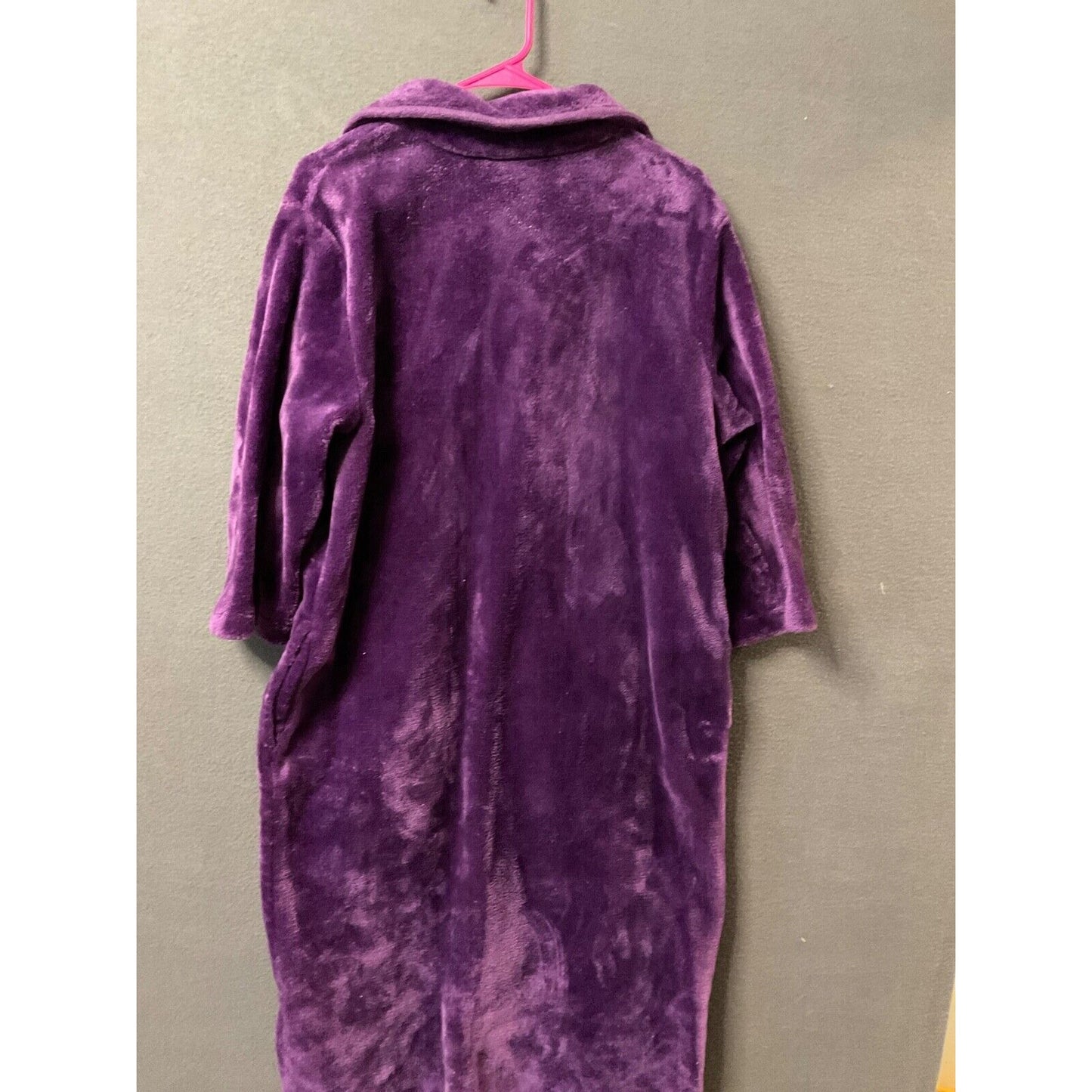 Croft & Barrow Zip-Up Robe L Amethyst Purple Faux Fur Pockets Lounge Cozy Soft