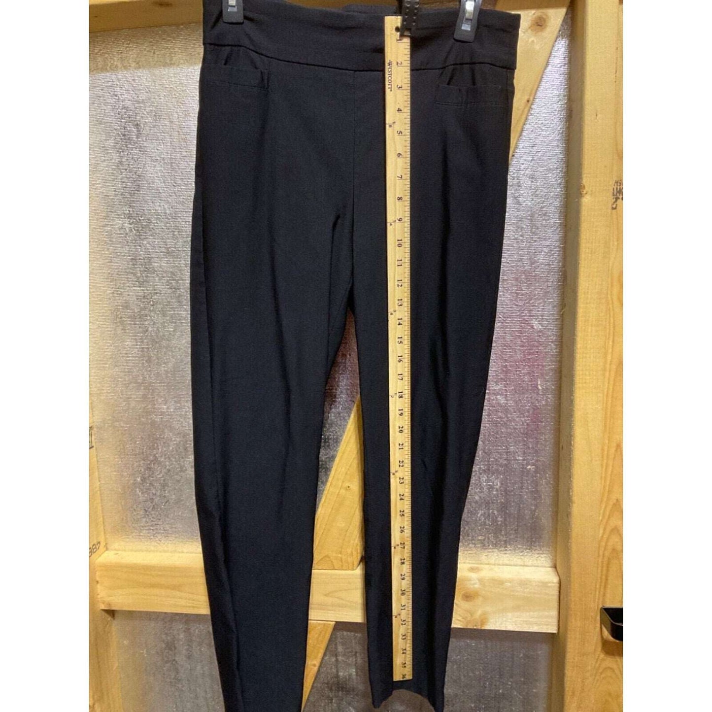 Kim Rogers Women's 10P Black Straight Leg Tummy Control Stretchy 31"x27"