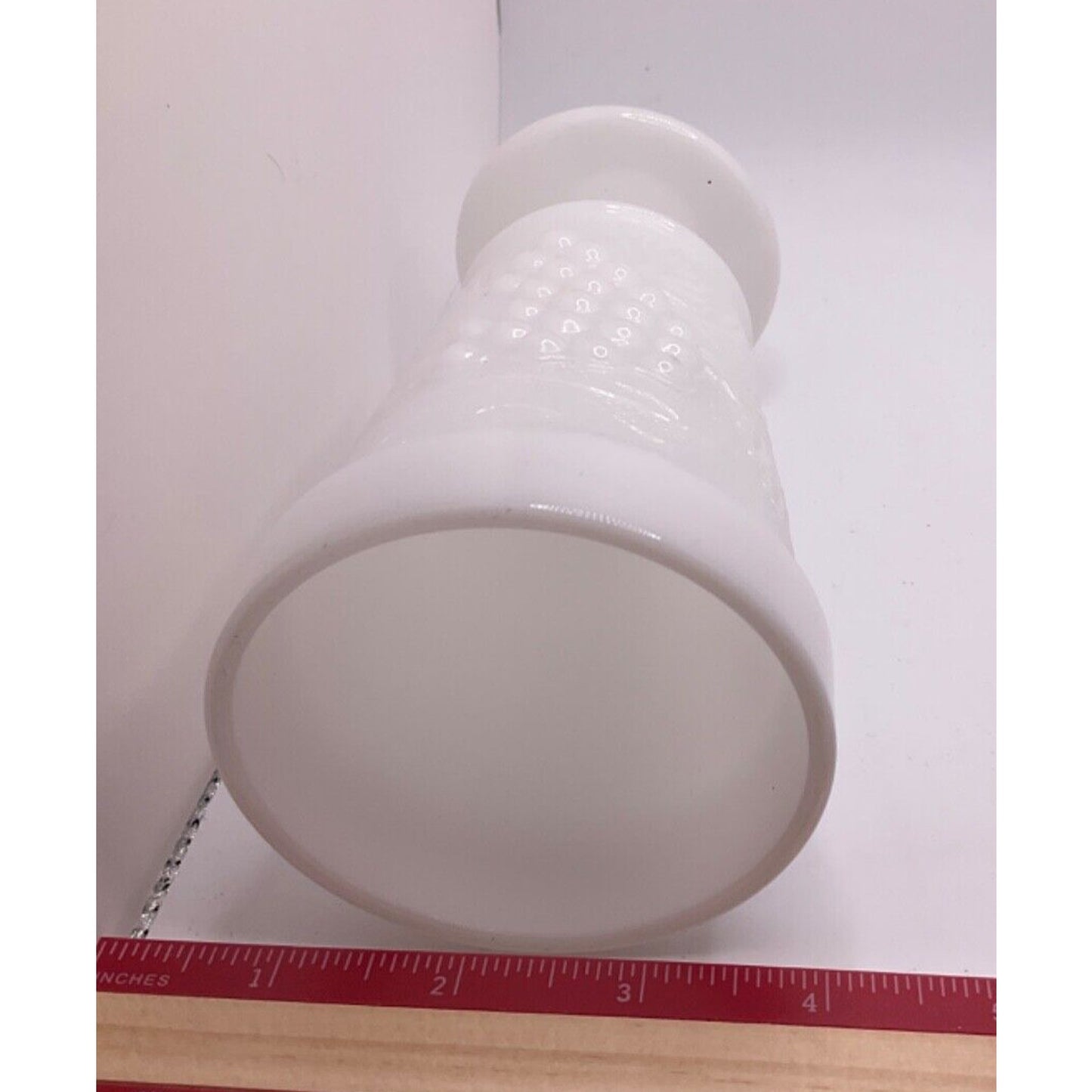 Vintage Footed Milk Glass Vase with Grape Design Fluted, Number 18, Collectible