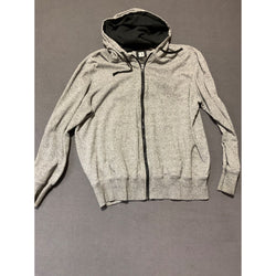 OP Men's Full Zip Hoodie Jacket - Estimated Size XL Speckled Grey and Black