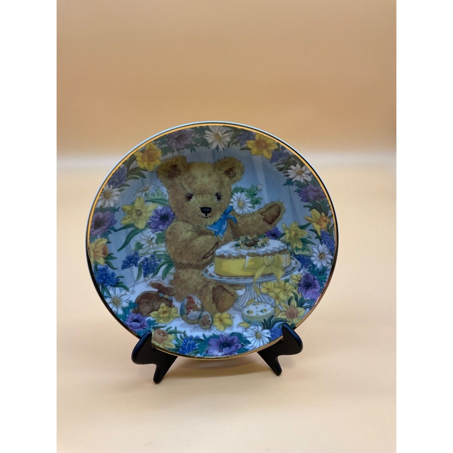 Franklin Mint "Teddy's Easter Treat" Heirloom Plate by Sarah Bengry 8" Ltd Ed