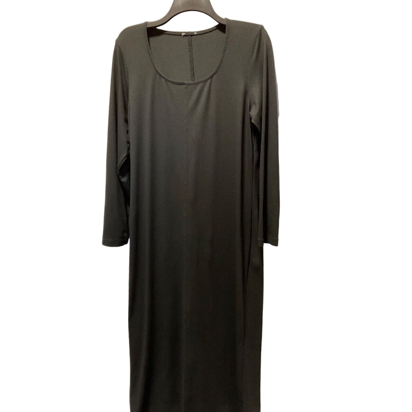 Women's Basic Black Long Sleeve Dress, Size Large Approx 53” Long