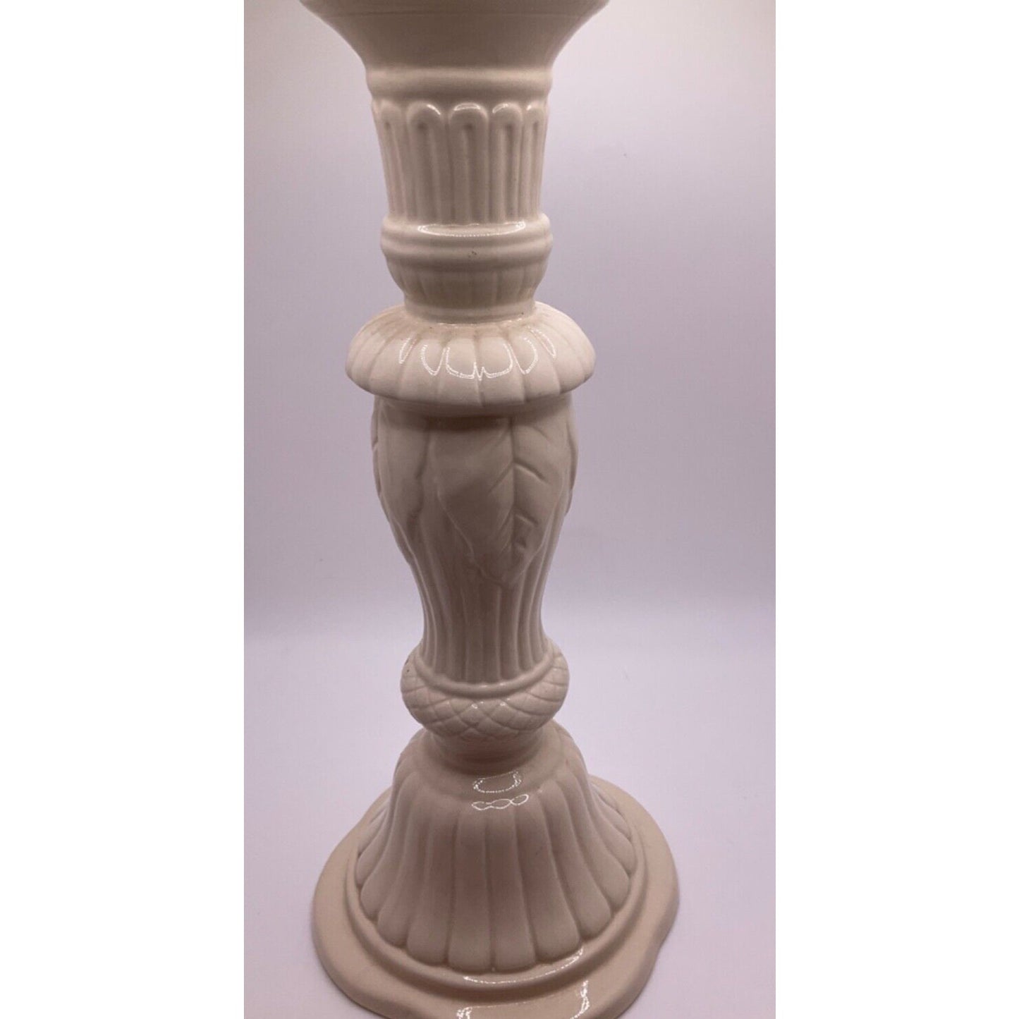 Decma Cream Ware II Candlestick 10" Tall Ivory Vintage ABRIGADA PORTUGAL Holiday