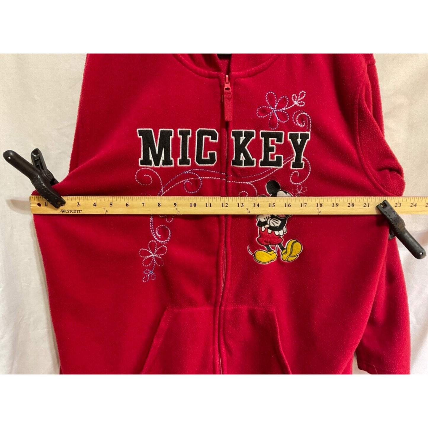 Vintage Fleece Disney Mickey Hoodie Women's 2X Streetwear Full Zip Long Sleeve