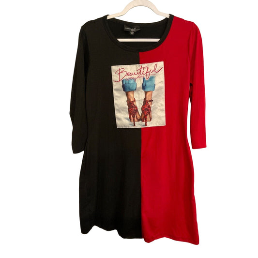 Lexington Avenue Dress Med 3/4 Sleeve, Stretchy Graphic Pullover