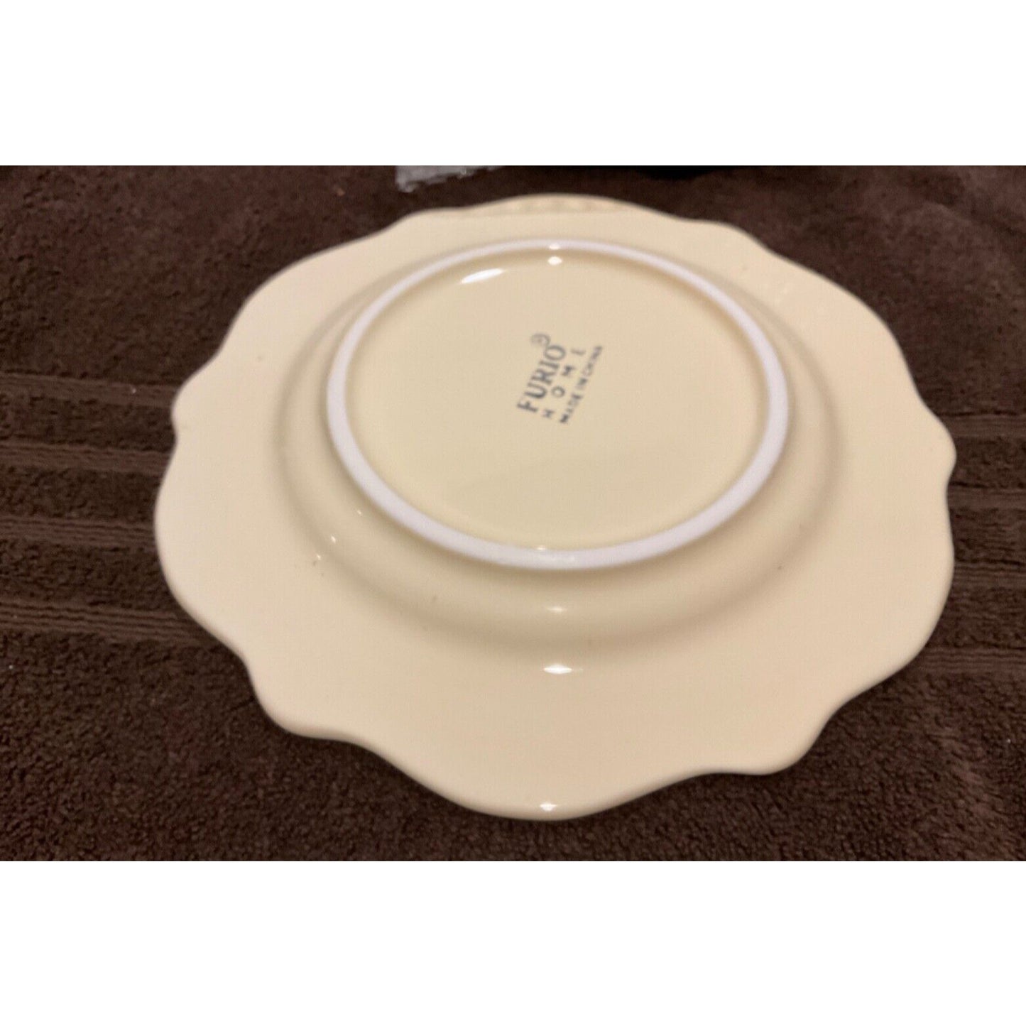 SET OF 4 FURIO HOME CREAM STONEWARE DESSERT/SALAD PLATES - NIB