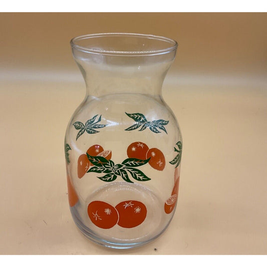 Vintage Anchor Hocking Orange Juice Carafe Pitcher 8" Tall No Lid