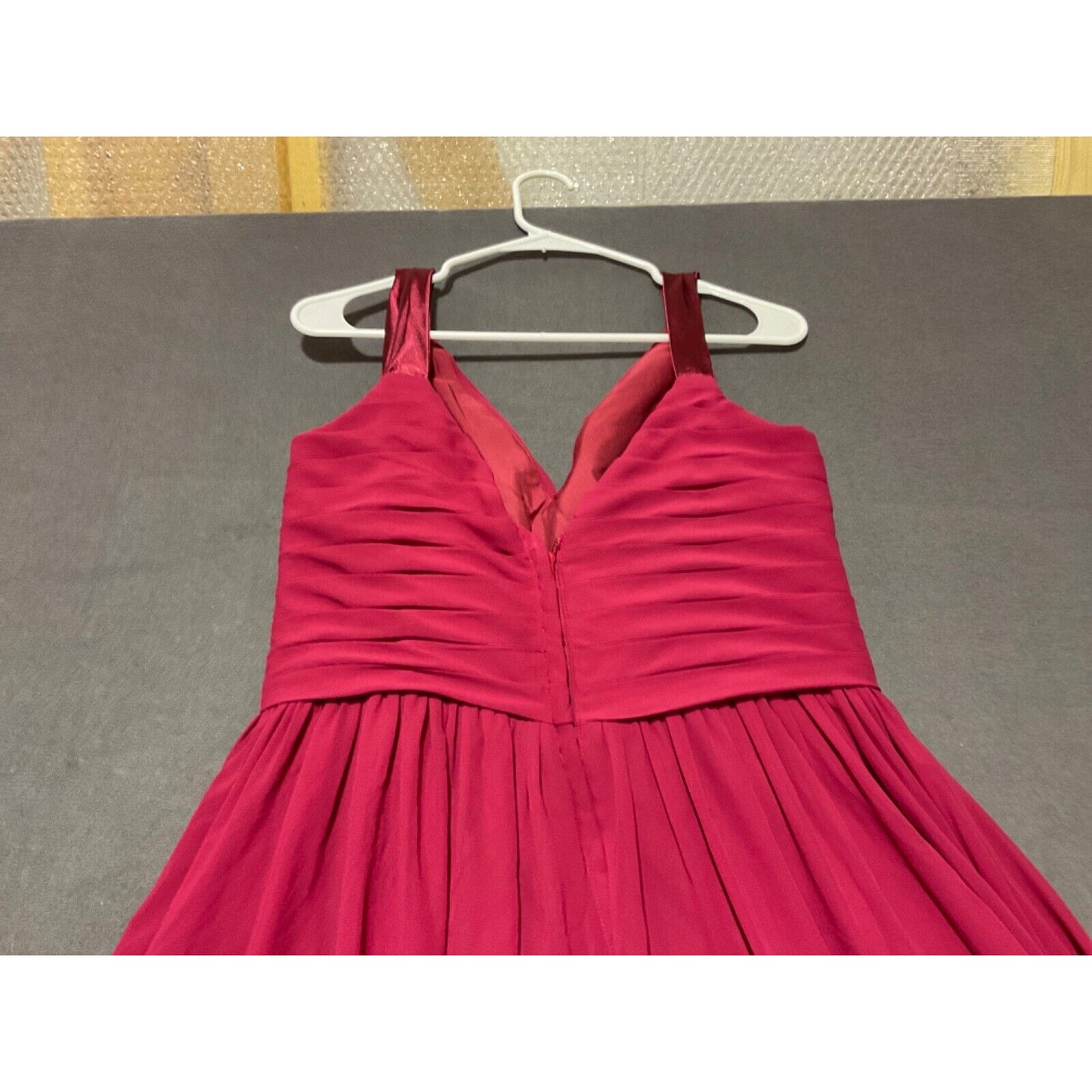 Azazie Kora Burgundy A-Line Flowy Chiffon Dress Size A14 Bridesmaid/Evening Wear