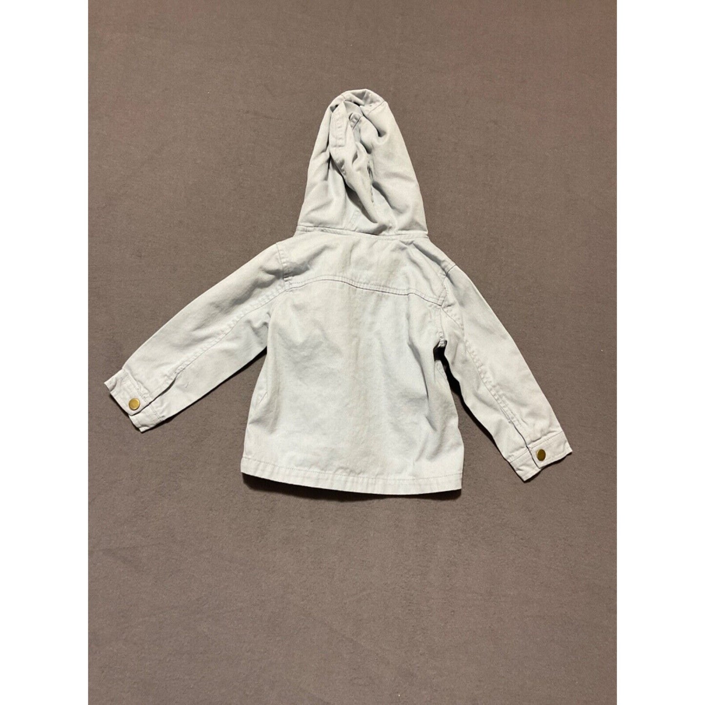 Little Lad Boys 24 Months Lightweight Jacket Grey Orange Hooded Long Sleeve