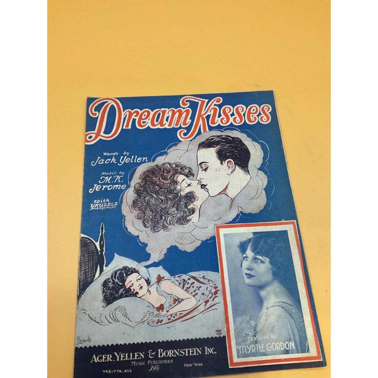 4 Vintage Sheet Music – Romantic and Dreamy Themes, "Dream Kisses," "Sleepy Time