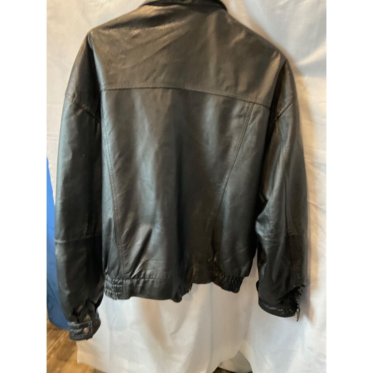 Men's Four Star XL Leather Biker Jacket Vintage Look Missing Size Tag