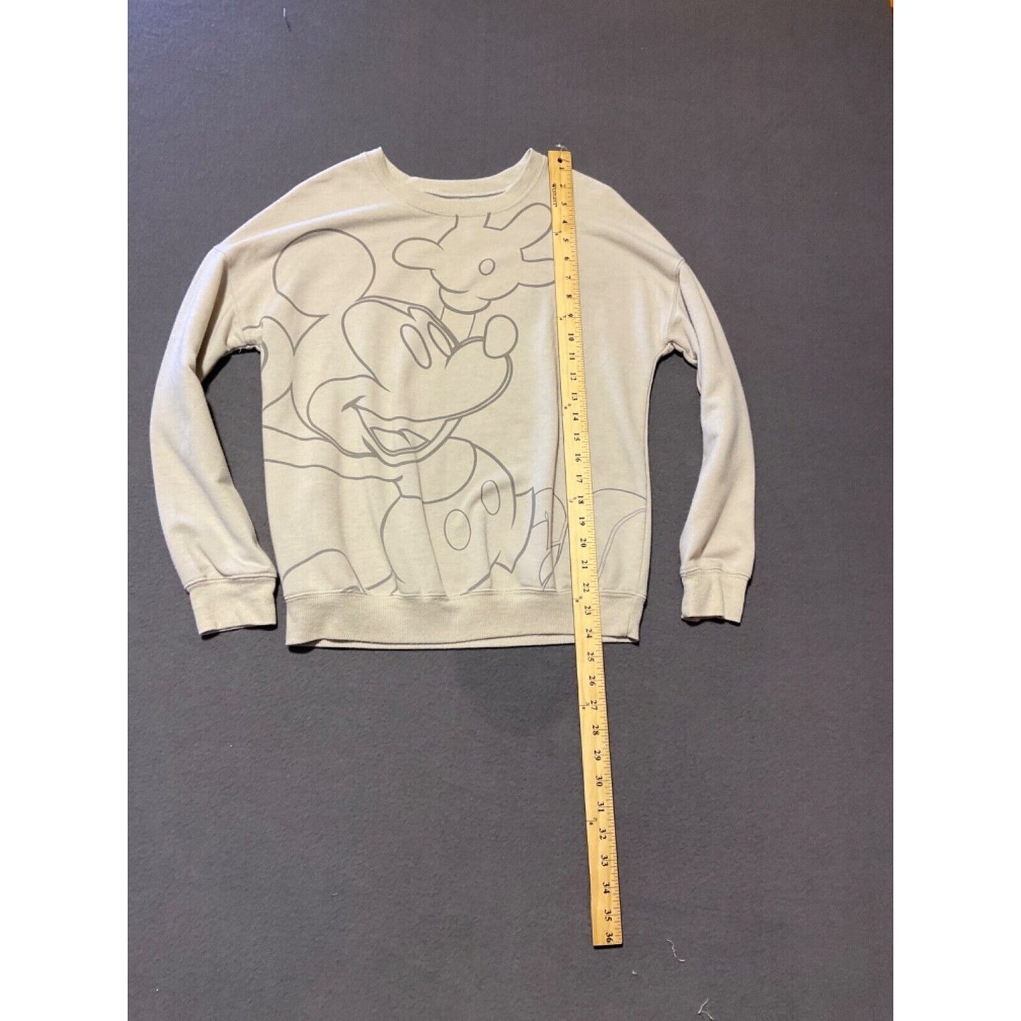 Disney Mickey Mouse Beige Sweatshirt Women's XS - Soft Blend