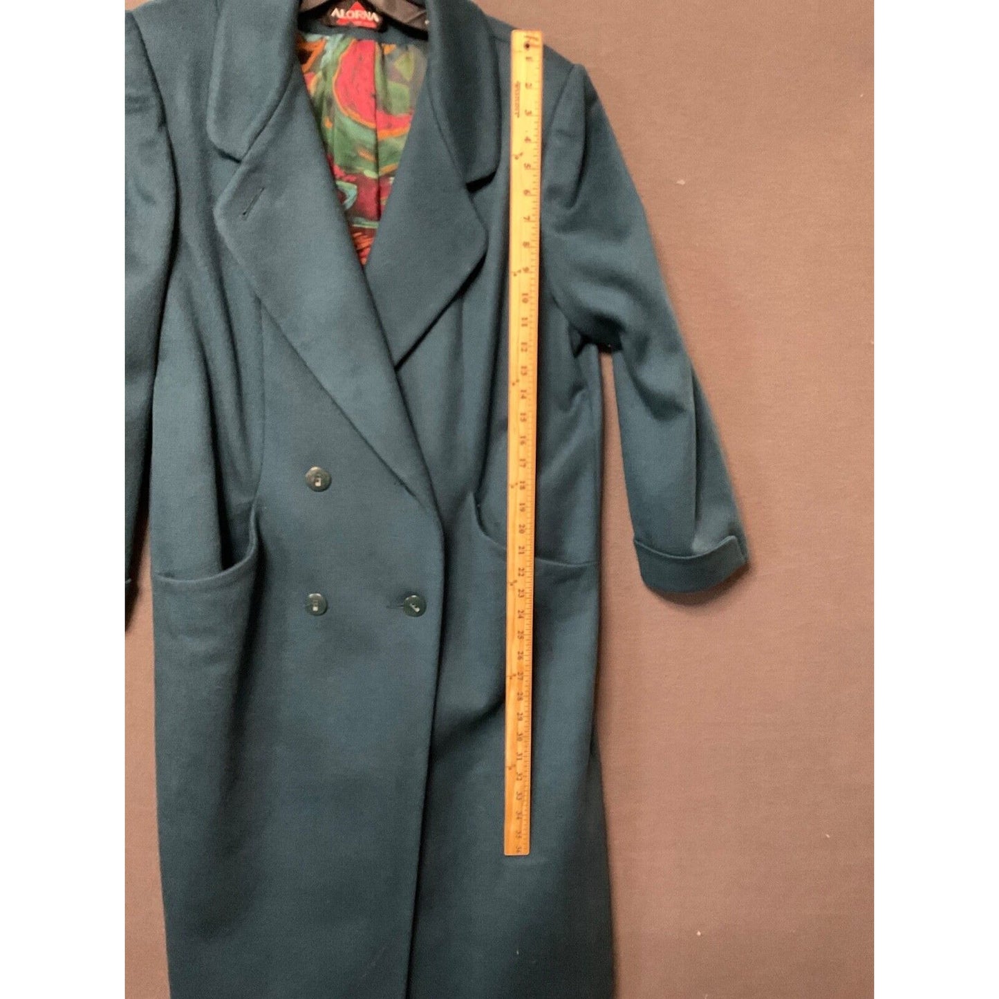 Vintage Alorna Super Fina Wool Blend L Coat Double Breasted Made in USA Parka