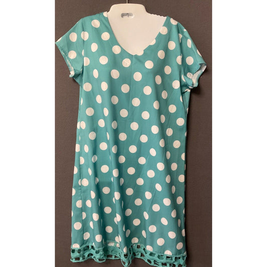 Misslook Polka Dot Dress Large Cotton Casual Short Sleeve