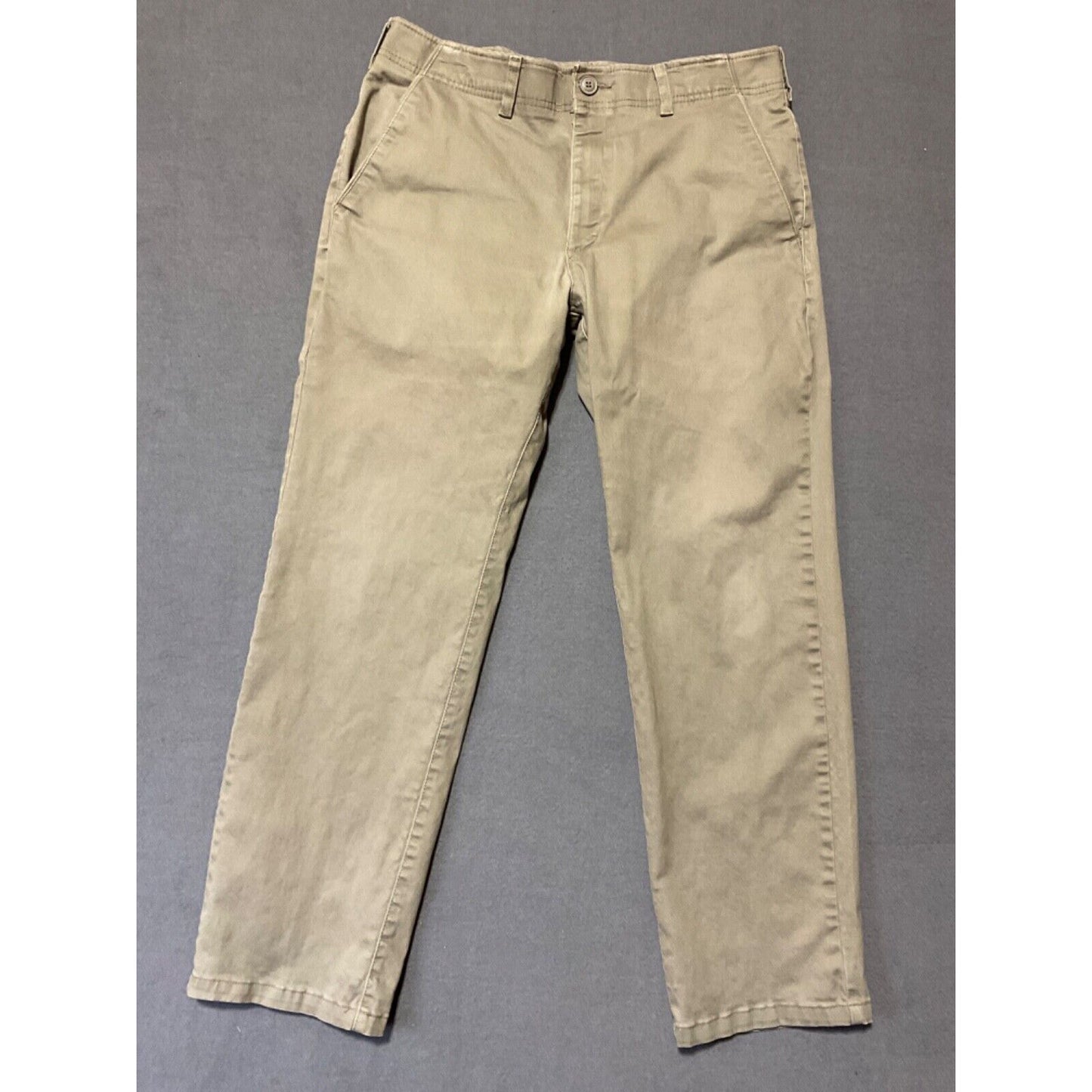 Lee Chino Pants Mens 34x29 Extreme Motion Straight Gray Stretch Waistband