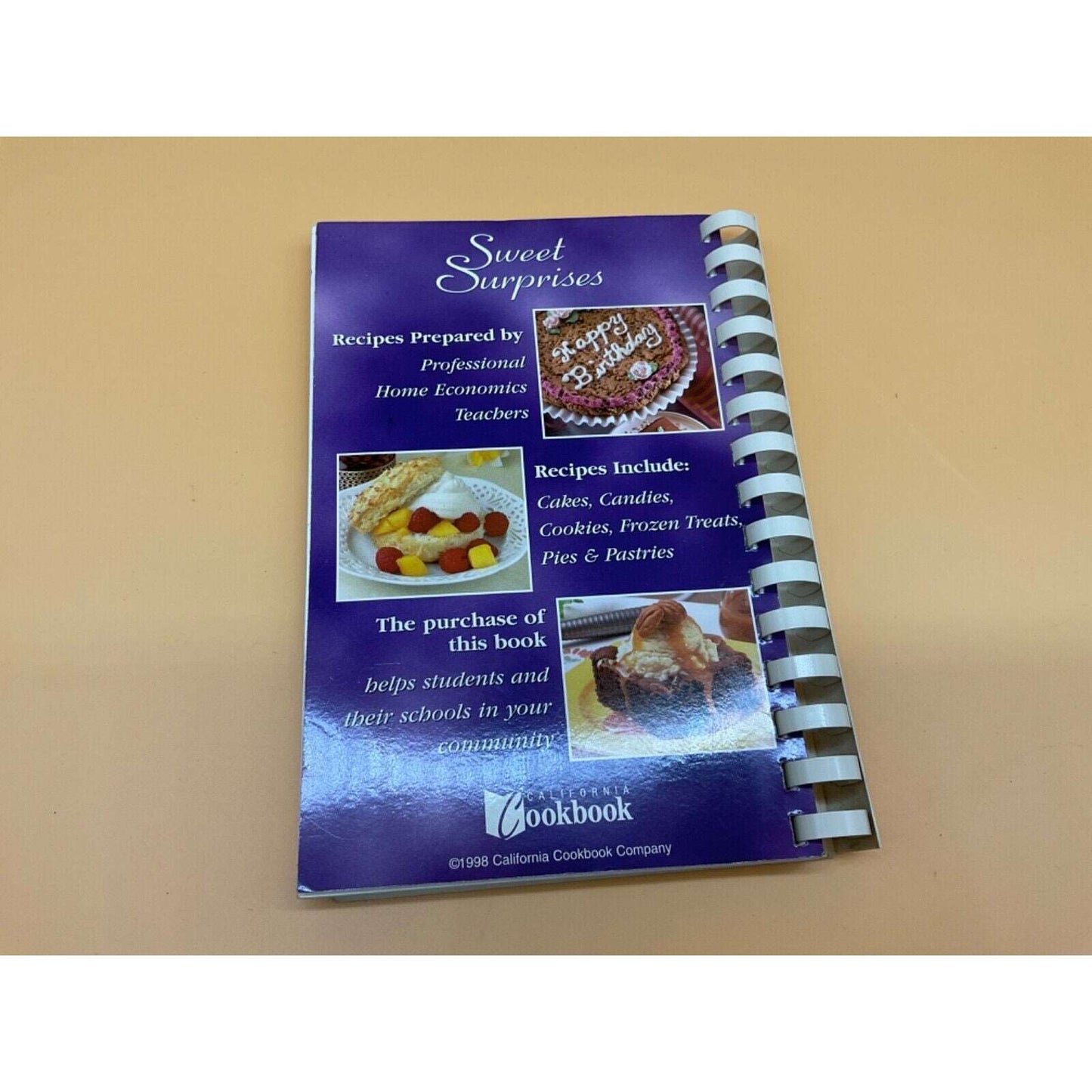 1998 Sweet Surprises Cookbook Over 275 Recipes Home Ec Teachers Spiral Good Cond