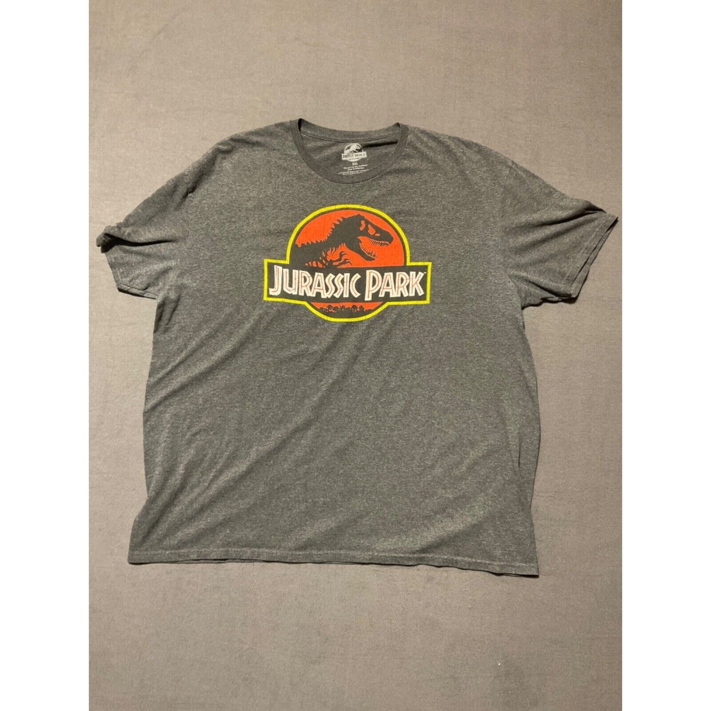 Jurassic World "Jurassic Park" Graphic T-Shirt Gray 2XL Cotton Blend