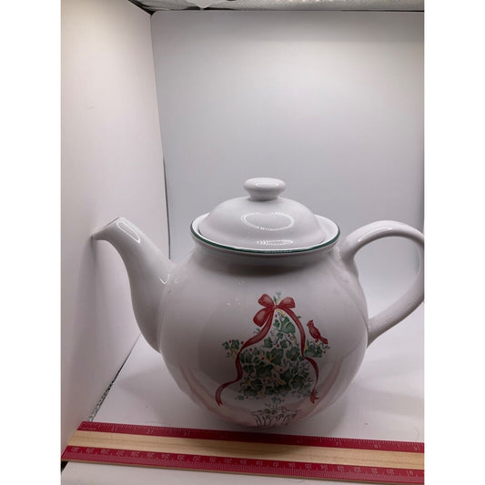 Vintage Corelle Coordinates Teapot - Callaway Holiday Ivy, Stoneware, With Lid