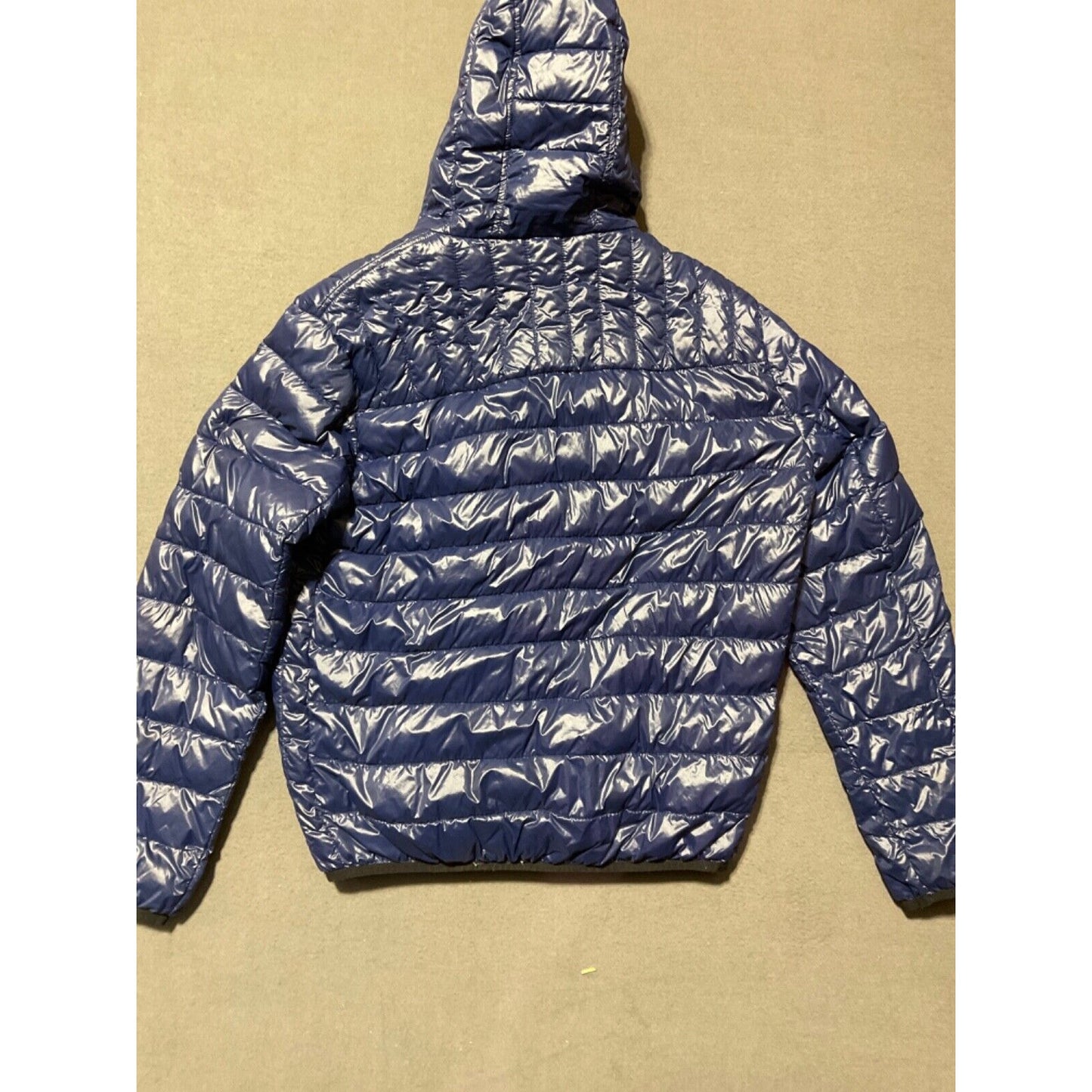 Tommy Hilfiger Hooded Quilted Puffer Jacket Large Blue Full Zip Winter Ski