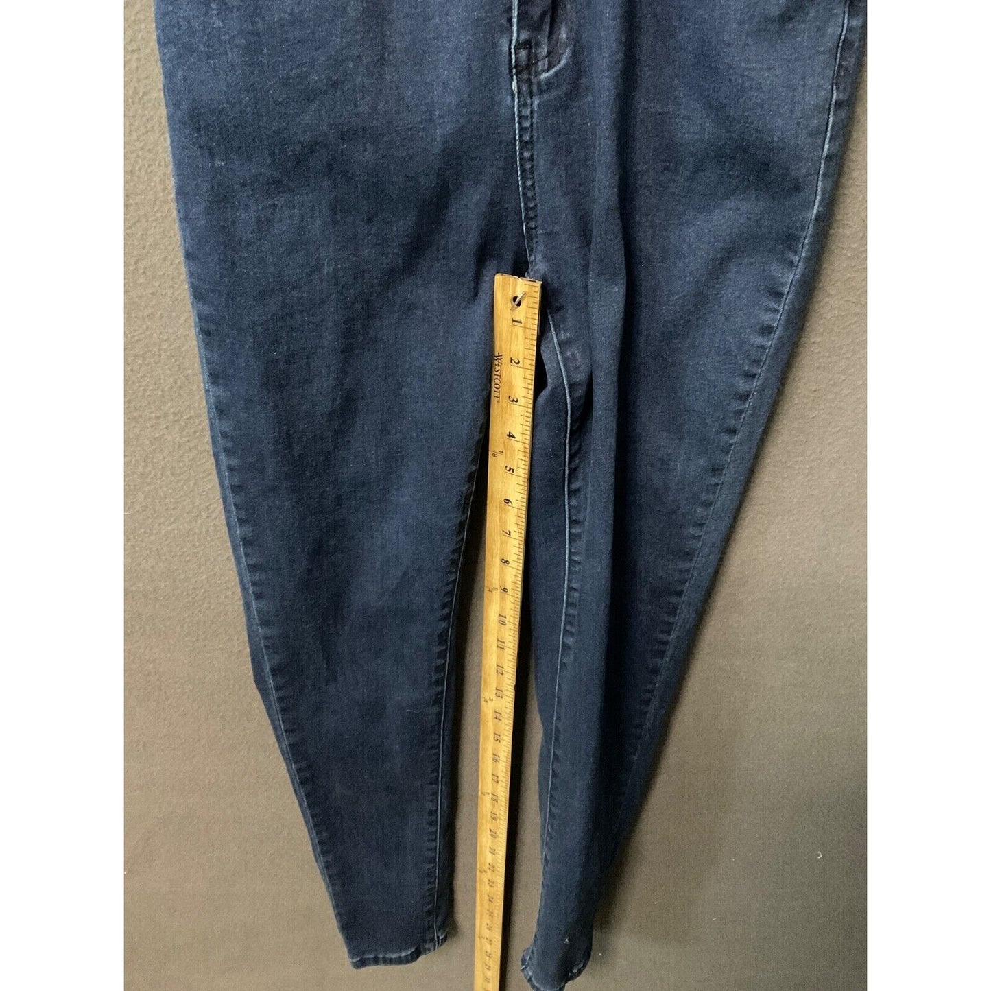 Women's Blue Denim Button-Up Jumpsuit S Fringe Collar Long Sleeve Retro 90's
