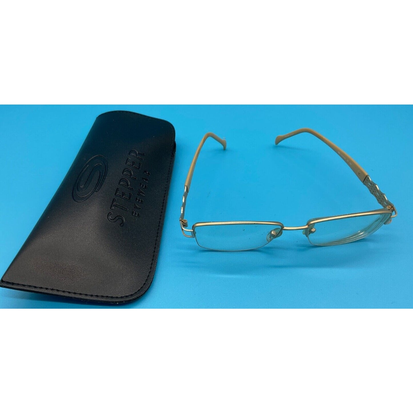 Stepper S1-50207 Titanium Glasses Frames Gold Tan Lightweight Half-rim