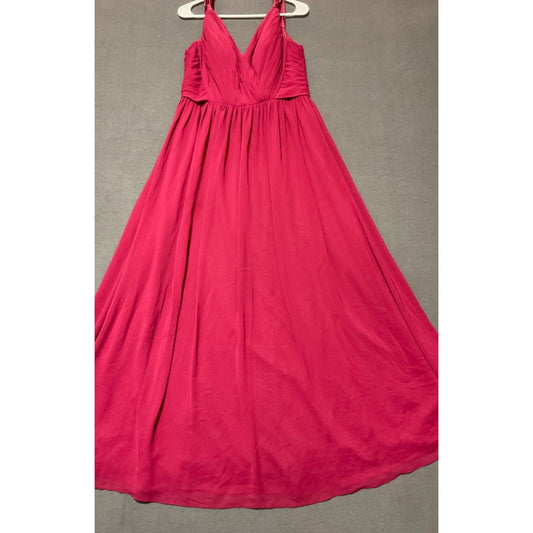 Azazie Kora Burgundy A-Line Flowy Chiffon Dress Size A14 Bridesmaid/Evening Wear