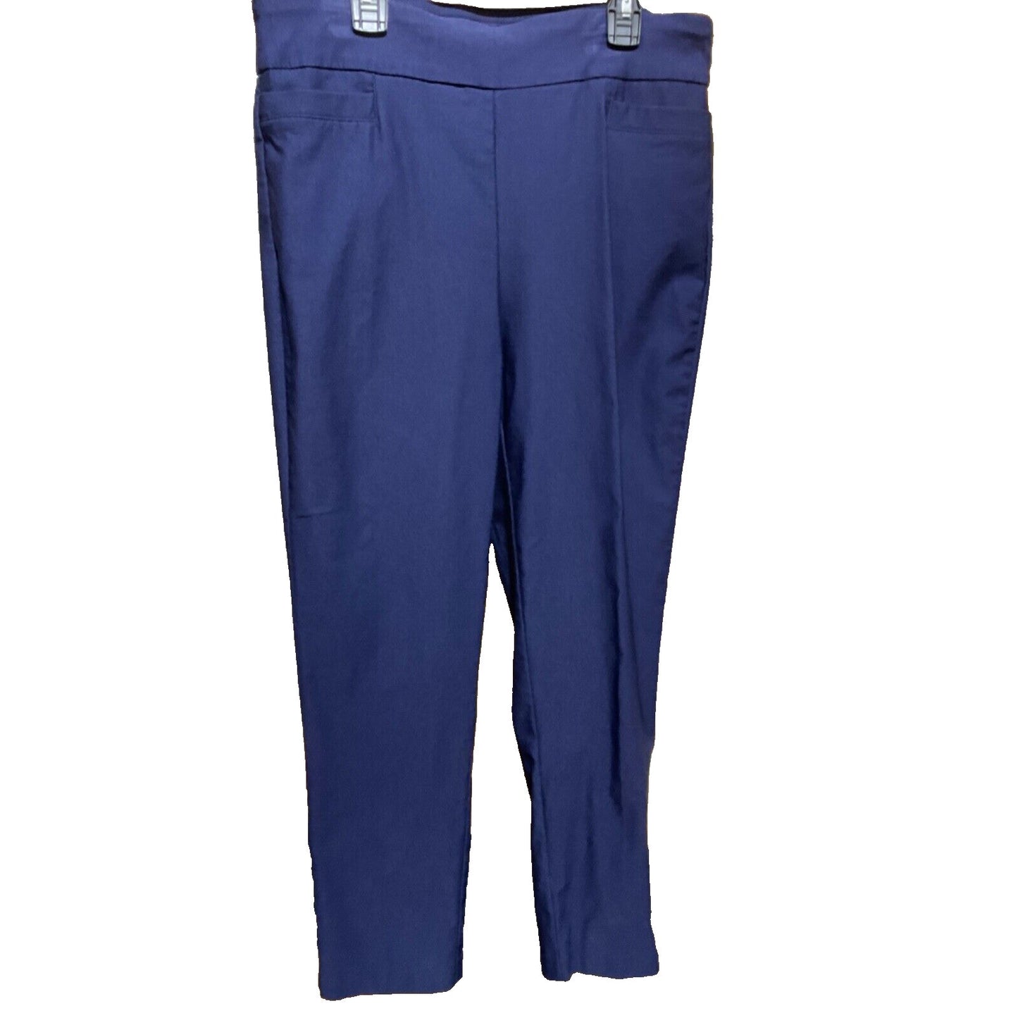 Kim Rogers Women's 10 Petite Blue Straight Leg Tummy Control Pants Rayon 31"x26"