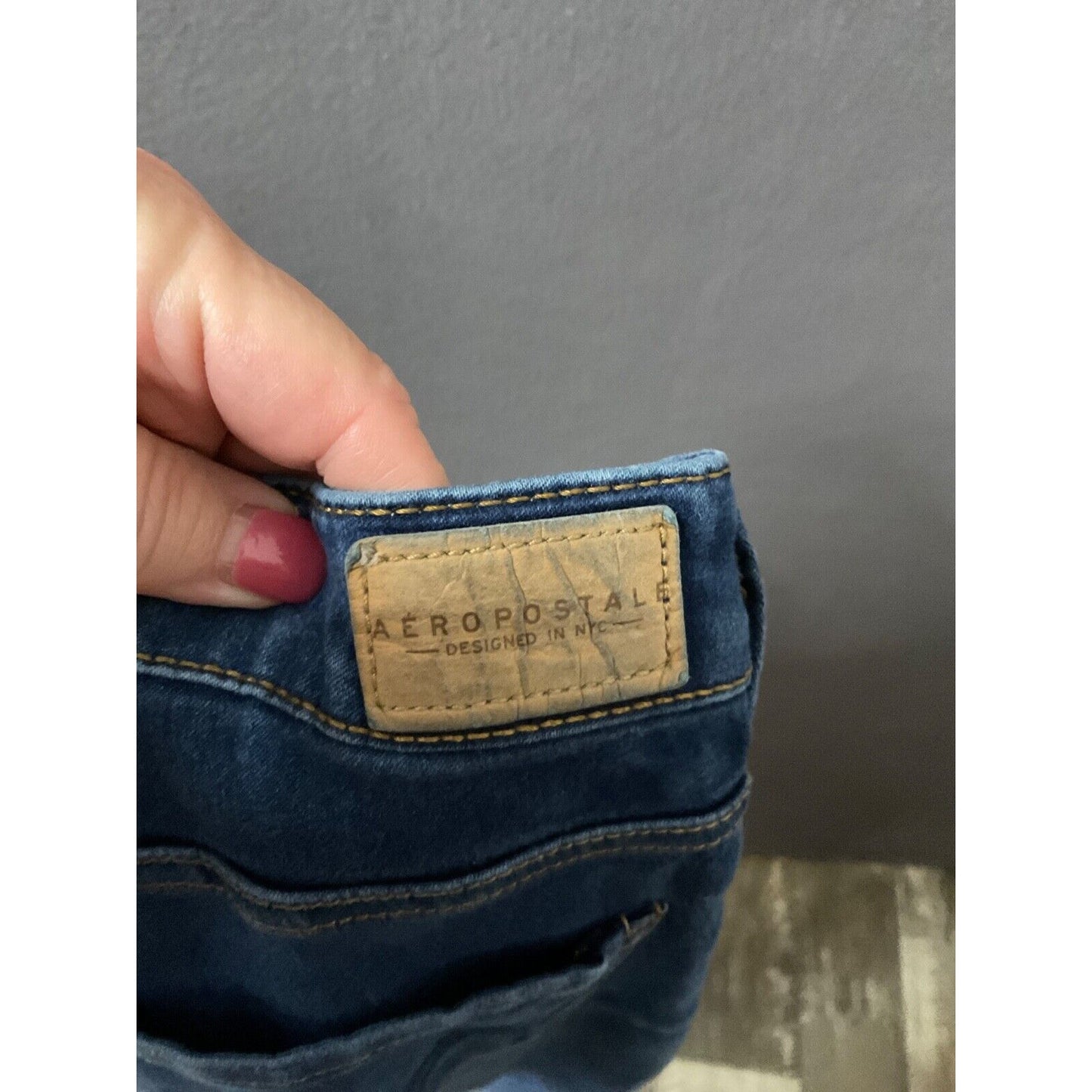 Aeropostale Women’s Jeans 0 Reg High Waisted Skinny Blue Denim Stretch Casual