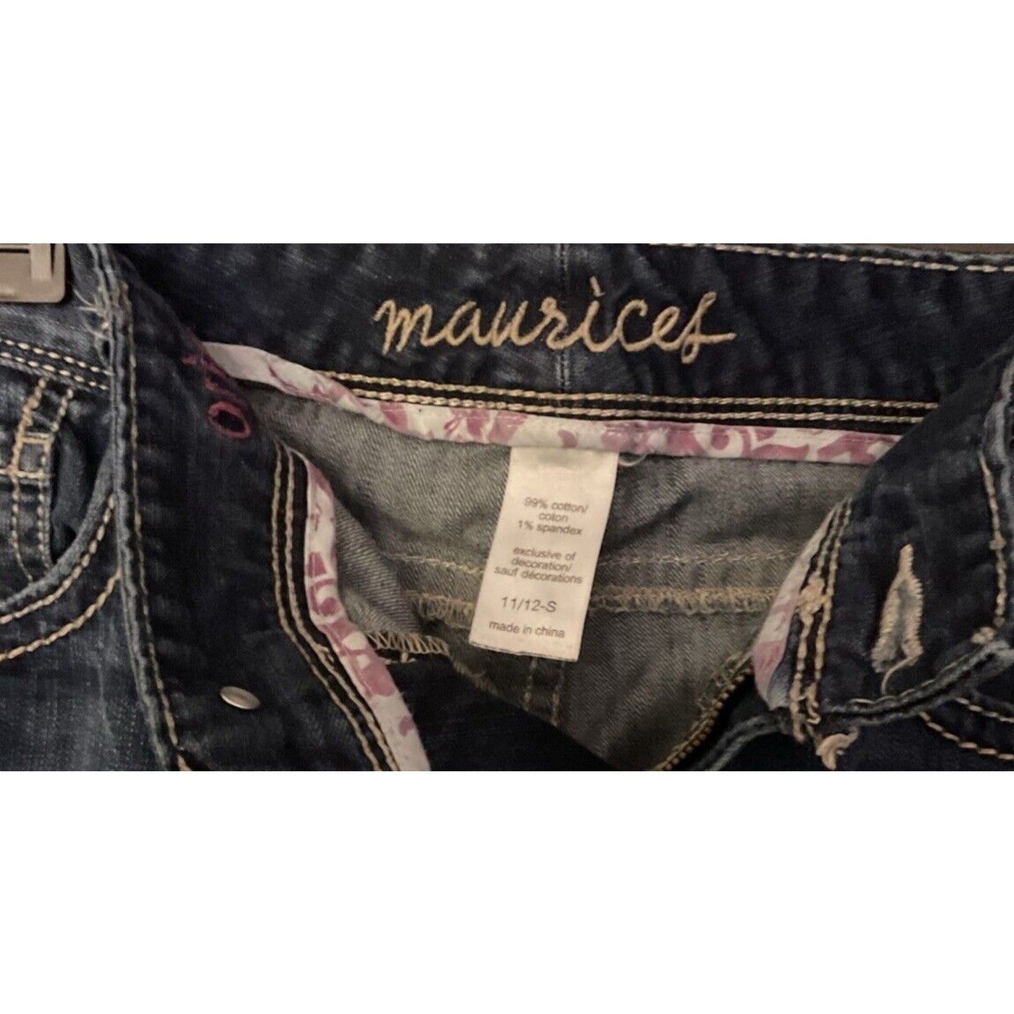 Maurice Women's Bootcut Stretch Jeans 11/12 Embroidered Back Pockets