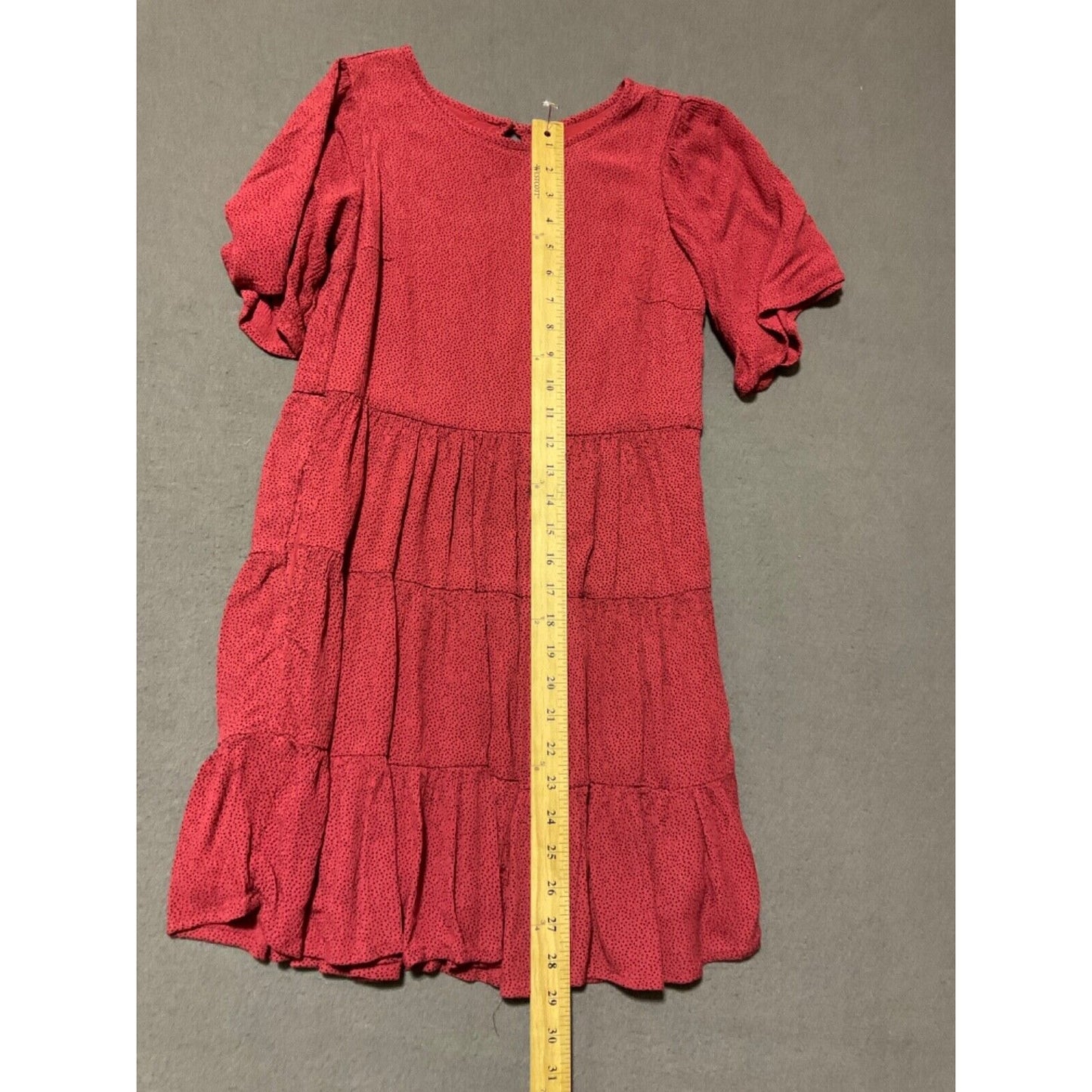 Abercrombie & Fitch Tiered Ruffle Dress XXS Red Side Pockets