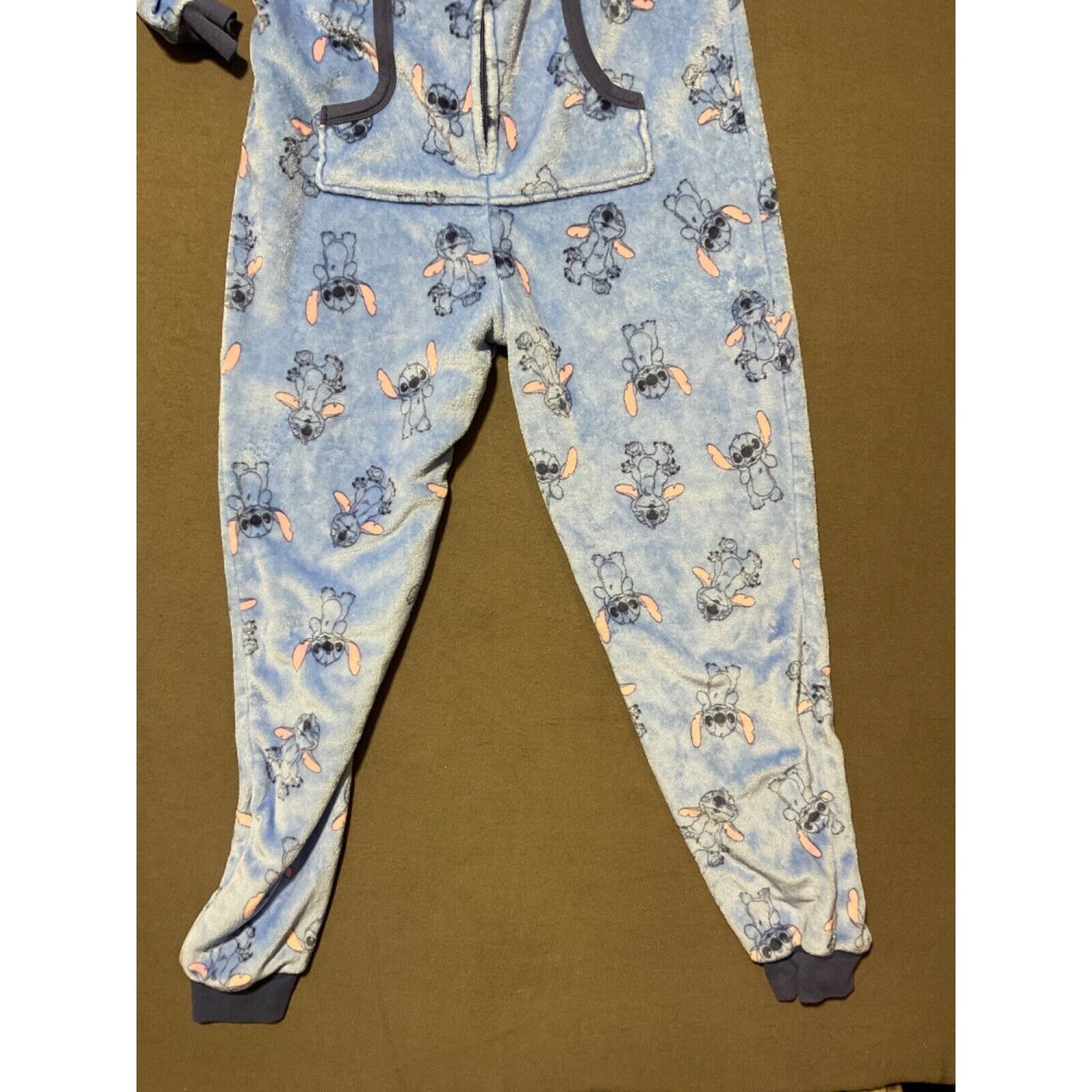 Disney Lilo & Stitch One Piece Costume Pajamas XL (16-18) Faux Fur