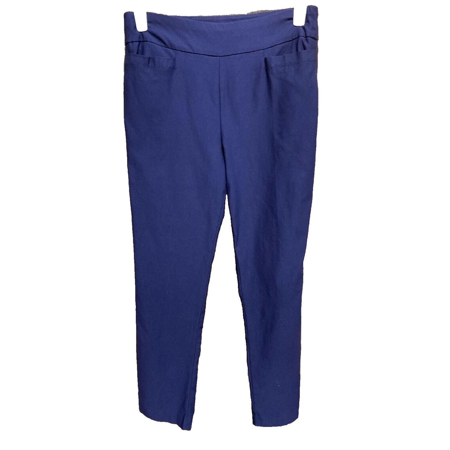 Kim Rogers Size 10P Blue Tummy Control Straight Leg Cropped Pants 31"x26"