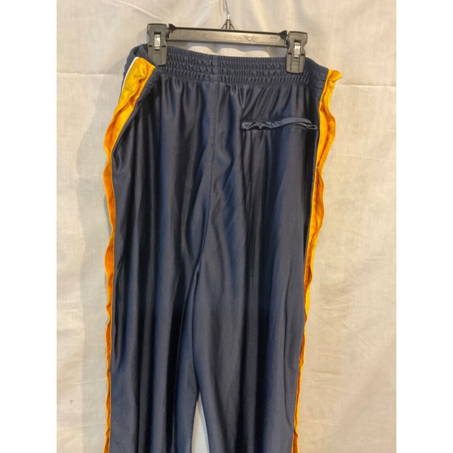 Men's Blue & Gold Breakaway Pants L, 100% Polyester Athletic Basketball Warm Up