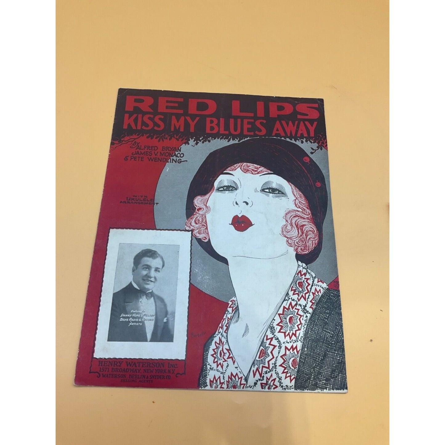 4 Vintage Sheet Music – Love Songs and Hollywood Hits, "Red Lips," "One Sweet..