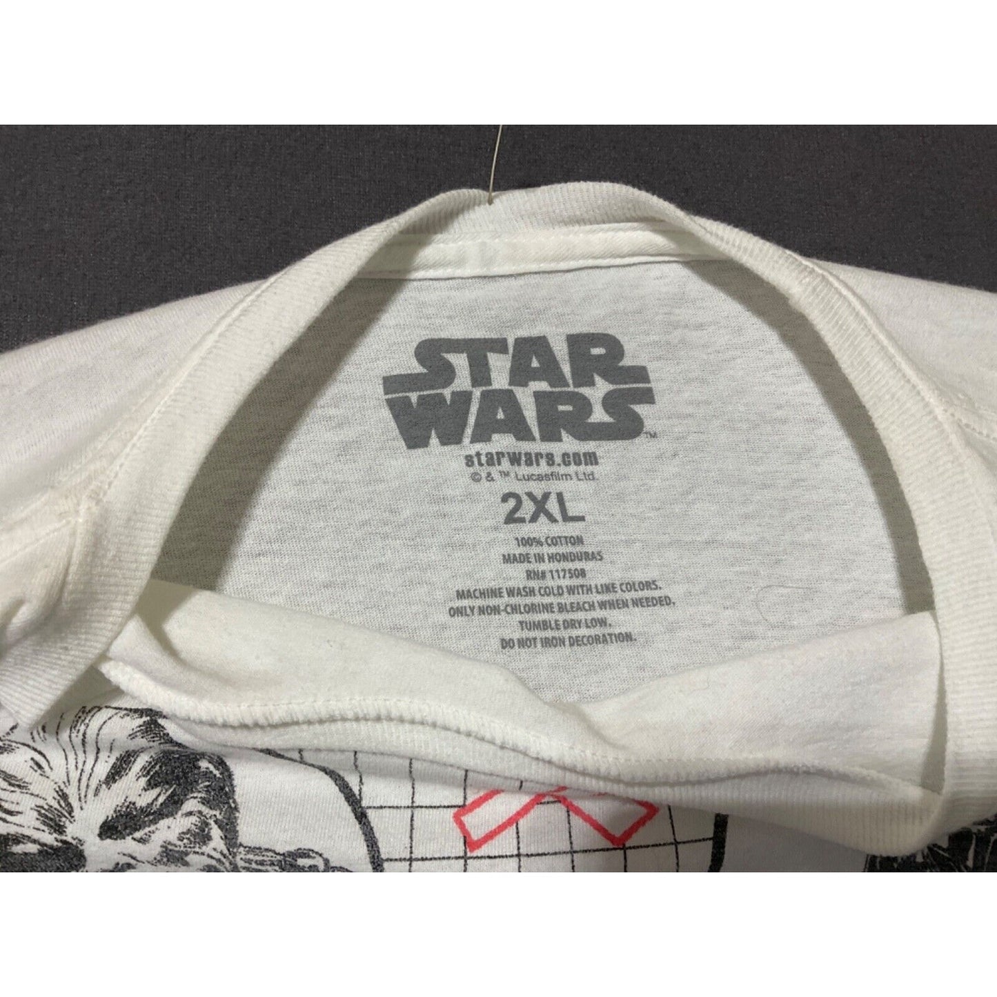 Star Wars Graphic Tee White T-Shirt Size 2XL 100% Cotton