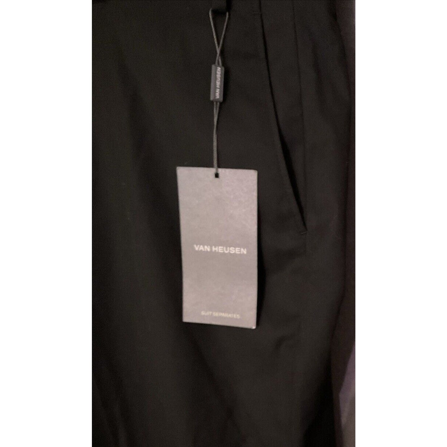 Van Heusen Black Dress Pants 50W x 32L Flat Front New with Tags $120.00