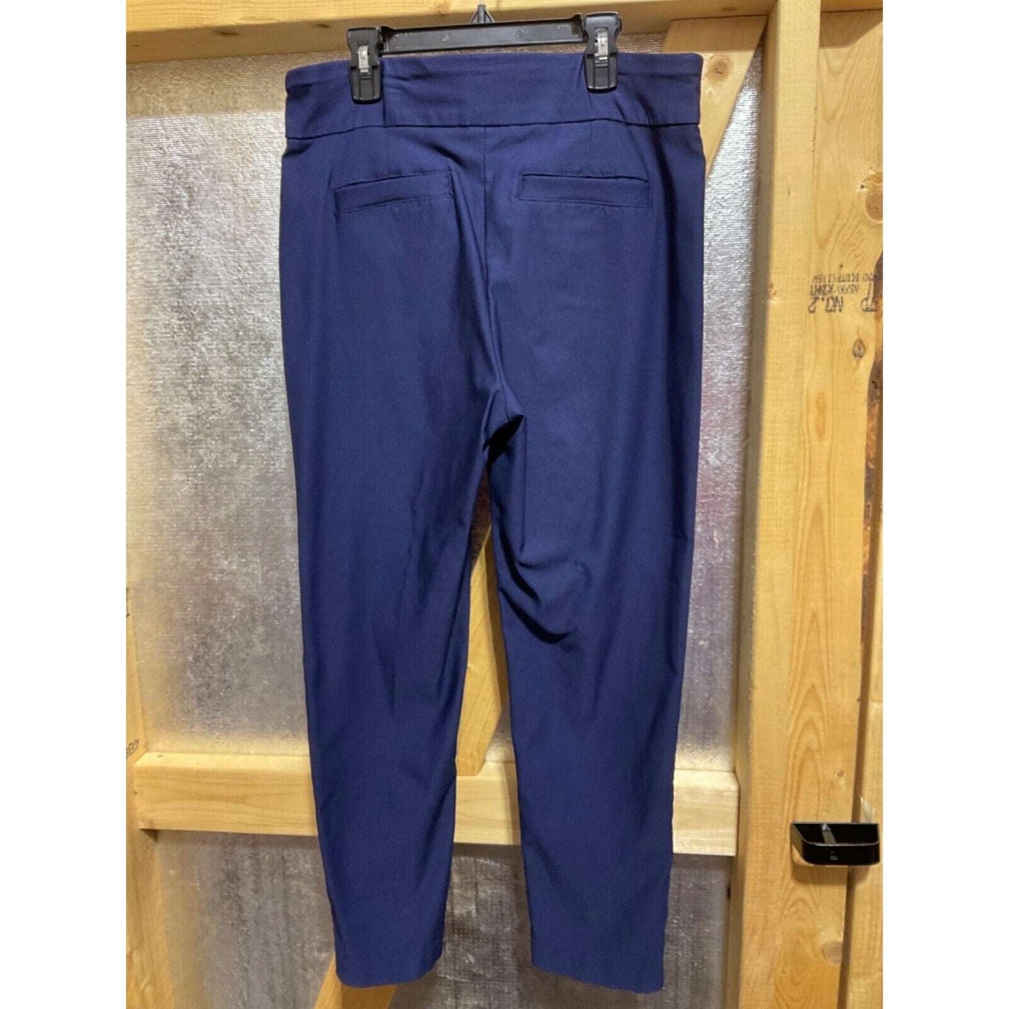 Kim Rogers Women's 10 Petite Blue Straight Leg Tummy Control Pants Rayon 31"x26"