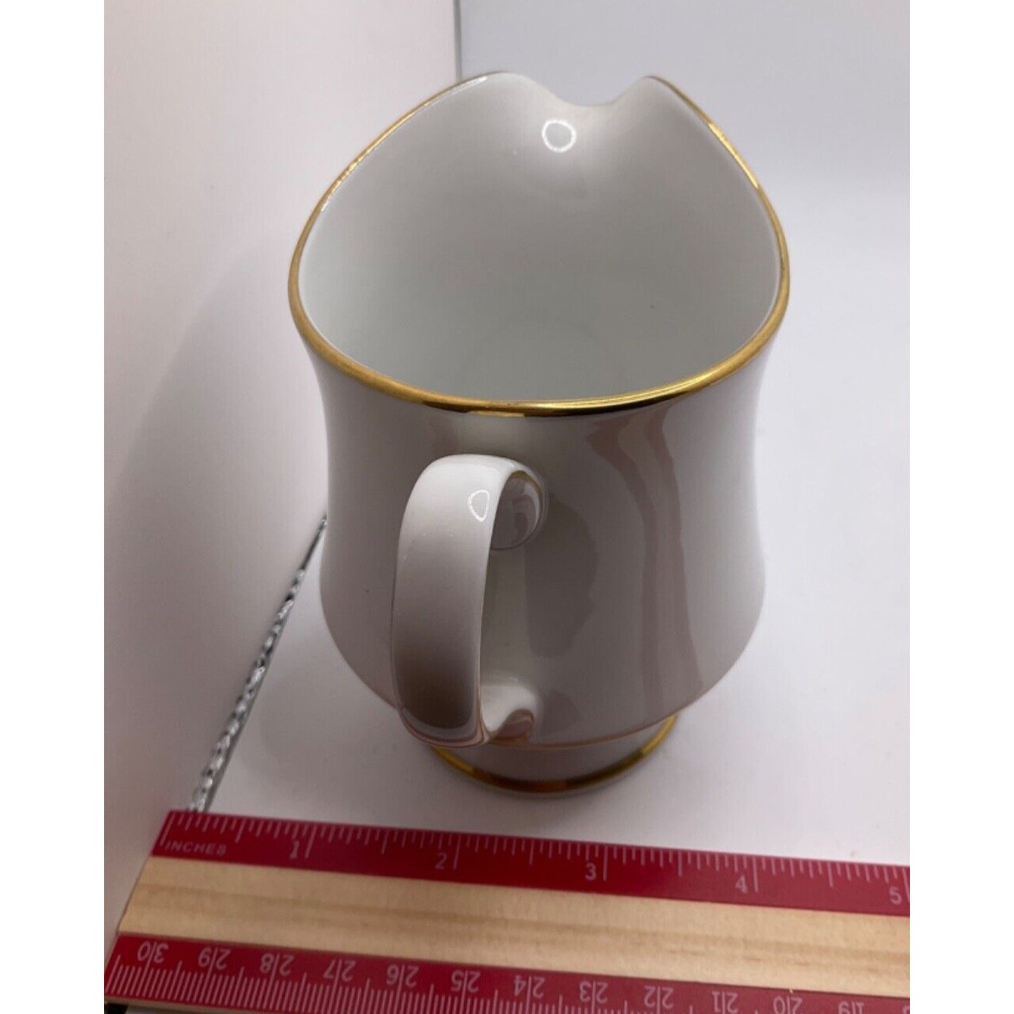 Vintage Sango China Savory 3724 Cream Pitcher  4", Made in Japan Gold Trim RETRO